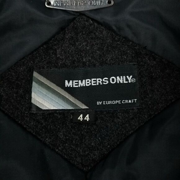 Vintage Members Only 80s Cafe Racer Wool Bomber Military Moto Jacket Mens Large - Picture 4 of 8